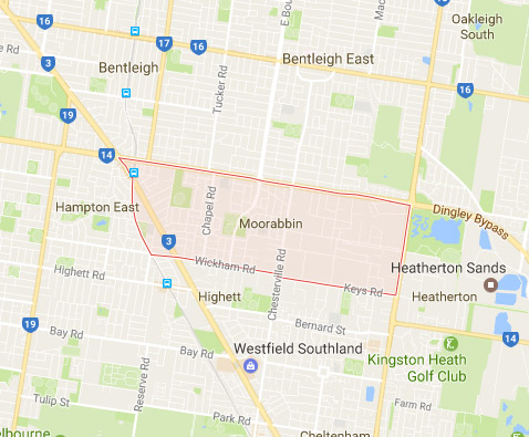 map of moorabbin electrician radius